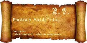 Mantsch Valéria névjegykártya